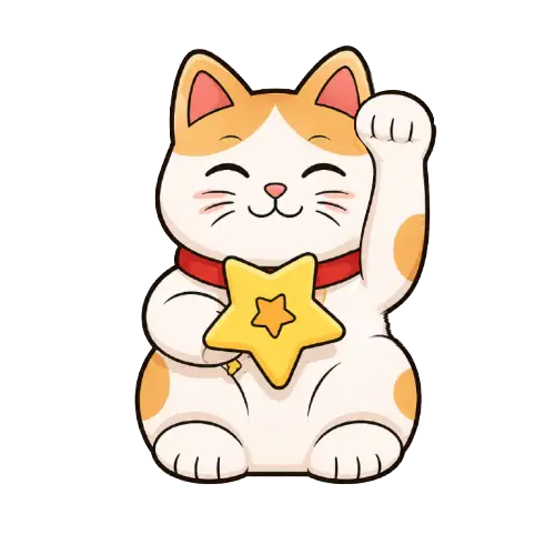 Le chat porte-bonheur de RockTheCards, une étoile entre les pattes